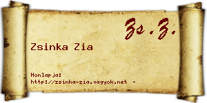 Zsinka Zia névjegykártya